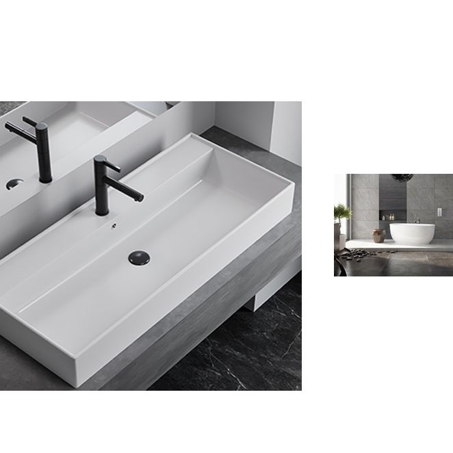 White Rectangular Trough Bathroom Sink Modern Trough Bathroom Sink Clearhalo 'Bathroom Remodel & Bathroom Fixtures' 'Bathroom Sinks & Faucet Components' 'Bathroom Sinks' 'bathroom_sink' 'Home Improvement' 'home_improvement' 'home_improvement_bathroom_sink' 1200x1200_21fbd8eb-e5f0-4bcf-9216-6c2b6b03ffa7