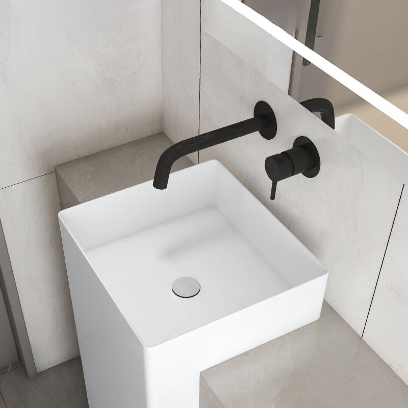 Single Handle Bathroom Faucet Modern Wall Mounted Widespread Lavatory Faucet Clearhalo 'bathroom_sink_faucets' 'Conjunta de Baño y Conjunta de Grifo' 'Coronamiento de Baño y Dispositivo de Baño' 'Grifo del lavabo del baño' 'Hogar' 'home_improvement' 'home_improvement_bathroom_sink_faucets' 'Mejoras para el hogar' 1200x1200_22162327-7fa2-43fd-90a4-467cf357c6bc