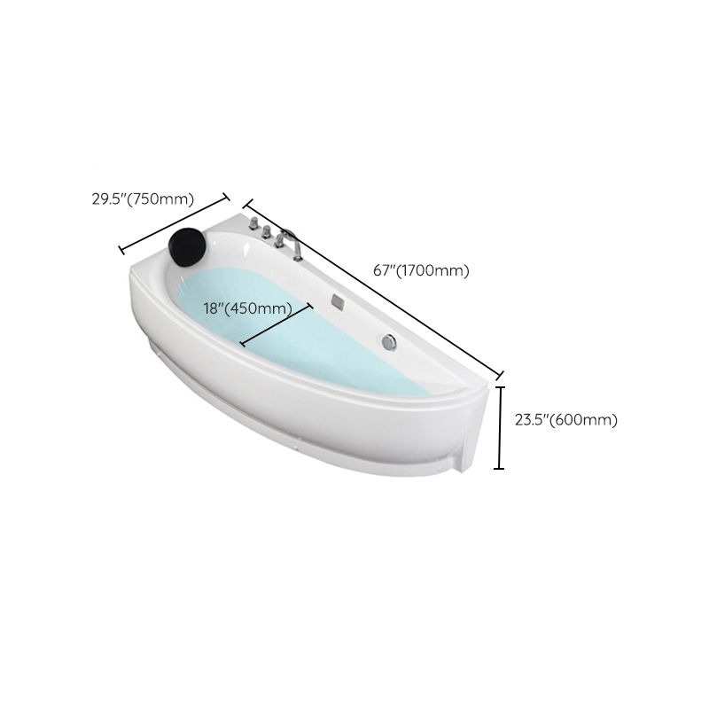 Acrylic Corner Modern Bathtub Acrylic White Soaking Back to Wall Bath Clearhalo 'Bathroom Remodel & Bathroom Fixtures' 'Bathtubs' 'Home Improvement' 'home_improvement' 'home_improvement_bathtubs' 'Showers & Bathtubs' 1200x1200_2223cae0-12ca-4293-8d32-55780ddfc5cc