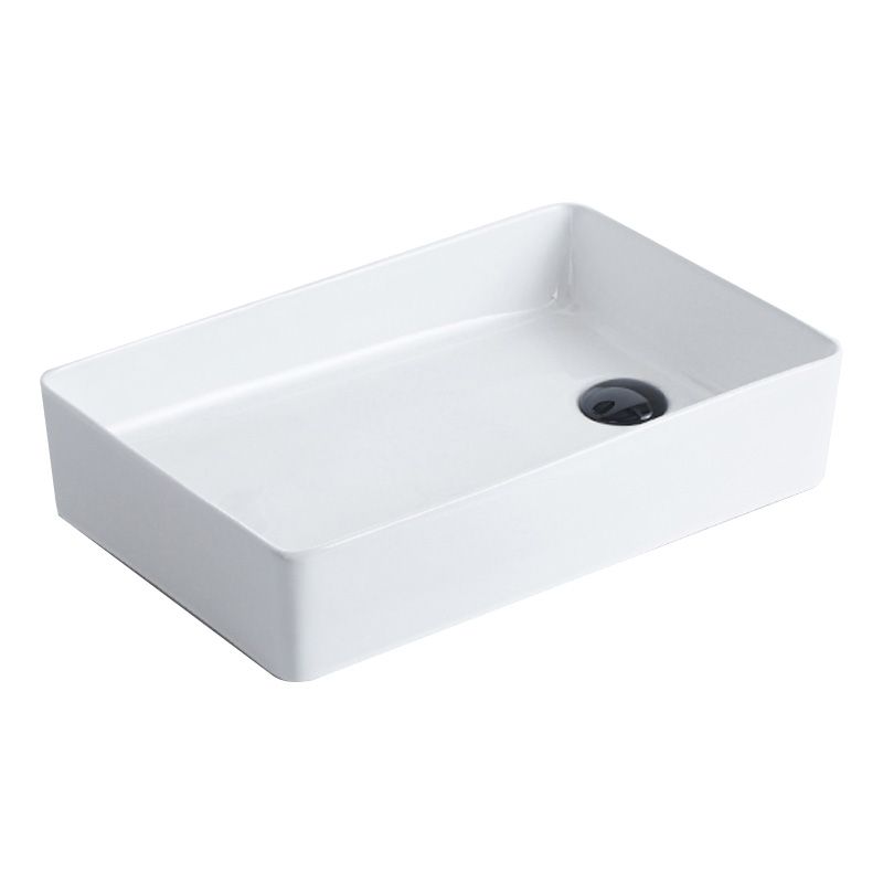 Contemporary Bathroom Sink Porcelain Pop-Up Drain Rectangular Vessel Clearhalo 'Bathroom Remodel & Bathroom Fixtures' 'Bathroom Sinks & Faucet Components' 'Bathroom Sinks' 'bathroom_sink' 'Home Improvement' 'home_improvement' 'home_improvement_bathroom_sink' 1200x1200_225b865d-9fe6-4329-929a-612b3d444fcc