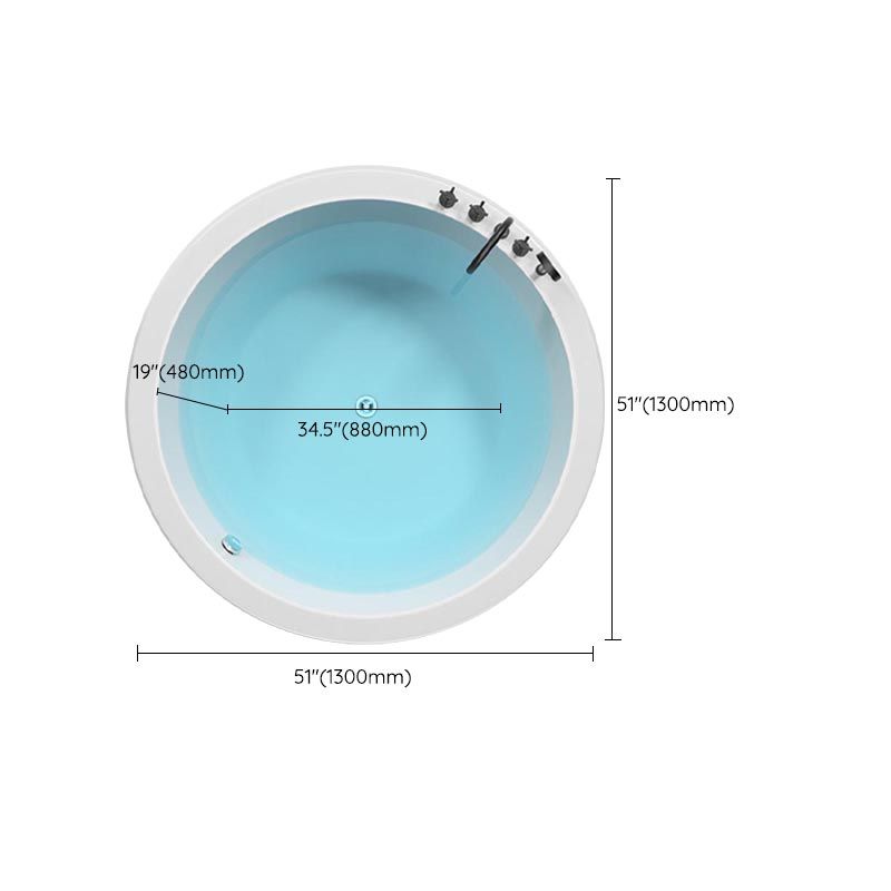 Modern Round Drop-in Bath Tub Acrylic Soaking Bathtub in White Clearhalo 'Bathroom Remodel & Bathroom Fixtures' 'Bathtubs' 'Home Improvement' 'home_improvement' 'home_improvement_bathtubs' 'Showers & Bathtubs' 1200x1200_22609a60-c34d-45a2-b519-a4d9f19e1d5e