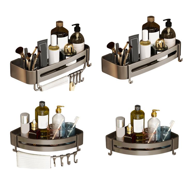 Contemporary Bathroom Accessory Set 3-Piece Bath Shelf with Hooks Clearhalo 'Bathroom Hardware Sets' 'Bathroom Hardware' 'Bathroom Remodel & Bathroom Fixtures' 'bathroom_hardware_sets' 'Home Improvement' 'home_improvement' 'home_improvement_bathroom_hardware_sets' 1200x1200_22658ccd-f99e-4ed4-826f-f66592dacb54