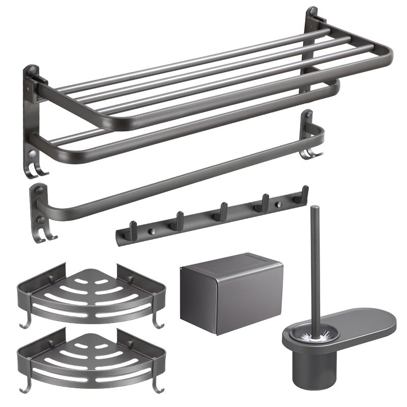 Modern Bathroom Hardware Set Towel Bar Grey Bath Shelf Bathroom Set Clearhalo 'Bathroom Hardware Sets' 'Bathroom Hardware' 'Bathroom Remodel & Bathroom Fixtures' 'bathroom_hardware_sets' 'Home Improvement' 'home_improvement' 'home_improvement_bathroom_hardware_sets' 1200x1200_22a1f410-b3af-4c8e-ac7f-6594b83af816