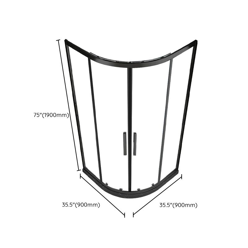 Round Double Sliding Shower Enclosure Corner Tempered Glass Shower Enclosure Clearhalo 'Bathroom Remodel & Bathroom Fixtures' 'Home Improvement' 'home_improvement' 'home_improvement_shower_stalls_enclosures' 'Shower Stalls & Enclosures' 'shower_stalls_enclosures' 'Showers & Bathtubs' 1200x1200_22aec789-69fa-4633-b0c6-b694e44548f2