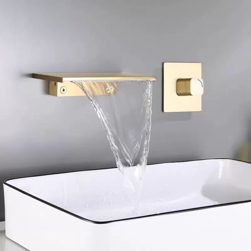 Modern Tub Faucet One Handle Copper Wall Mounted Bathtub Faucet Clearhalo 'Bathroom Remodel & Bathroom Fixtures' 'Bathtub Faucets' 'bathtub_faucets' 'Home Improvement' 'home_improvement' 'home_improvement_bathtub_faucets' 1200x1200_22b986c9-5a9b-43fb-8492-77d55d014747