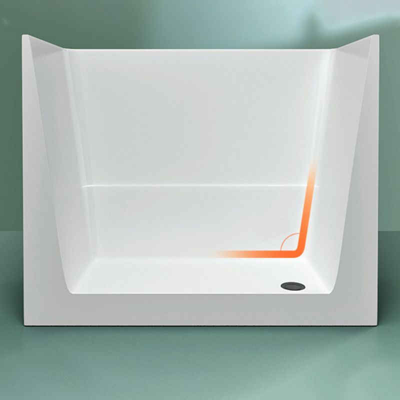 Modern Rectangle White Bathtub Acrylic Back to Wall with Drain Bath Tub Clearhalo 'Bathroom Remodel & Bathroom Fixtures' 'Bathtubs' 'Home Improvement' 'home_improvement' 'home_improvement_bathtubs' 'Showers & Bathtubs' 1200x1200_22cc4ebd-1f87-4199-97b8-8b234080e958