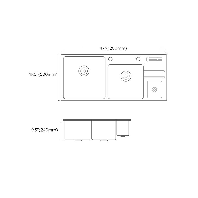 Modern Style Kitchen Sink Dirt Resistant Drop-In Sink with Drain Strainer Kit Clearhalo 'Home Improvement' 'home_improvement' 'home_improvement_kitchen_sinks' 'Kitchen Remodel & Kitchen Fixtures' 'Kitchen Sinks & Faucet Components' 'Kitchen Sinks' 'kitchen_sinks' 1200x1200_22cd4f49-f69d-4145-a671-f0a30bfe5262