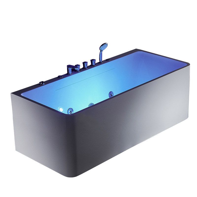 Modern Acrylic Rectangular Bath Tub White Whirlpool Freestanding Bathtub Clearhalo 'Bathroom Remodel & Bathroom Fixtures' 'Bathtubs' 'Home Improvement' 'home_improvement' 'home_improvement_bathtubs' 'Showers & Bathtubs' 1200x1200_22d2567a-627c-4221-b2b0-d60d1ff7d6bd