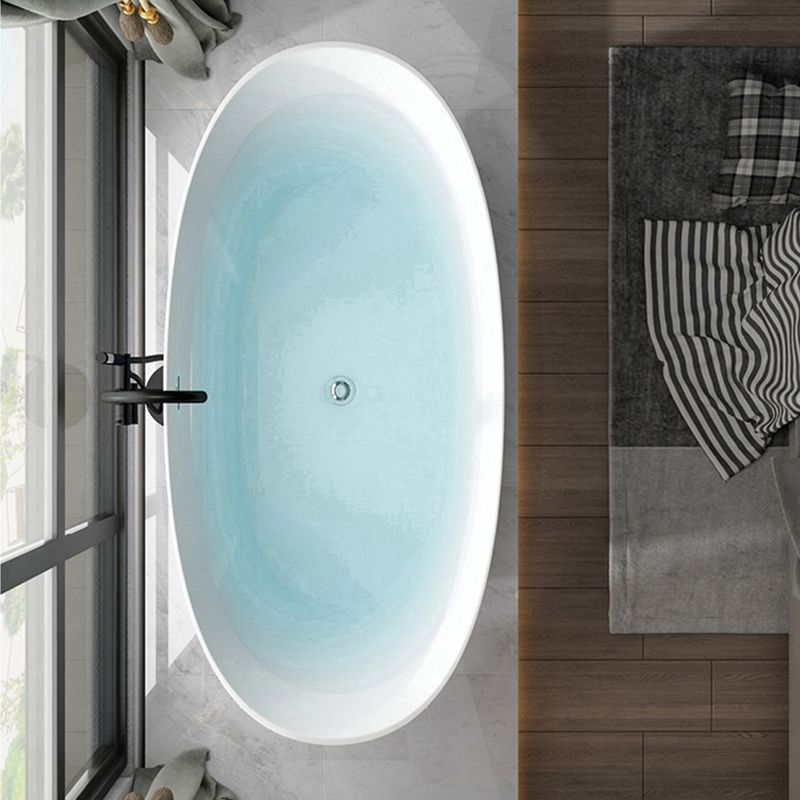 Soaking Oval Freestanding Bathtub Modern Acrylic Bathtub with Overflow Trim Clearhalo 'Bathroom Remodel & Bathroom Fixtures' 'Bathtubs' 'Home Improvement' 'home_improvement' 'home_improvement_bathtubs' 'Showers & Bathtubs' 1200x1200_22dc6589-a589-431d-8bb0-5fdca38bf091