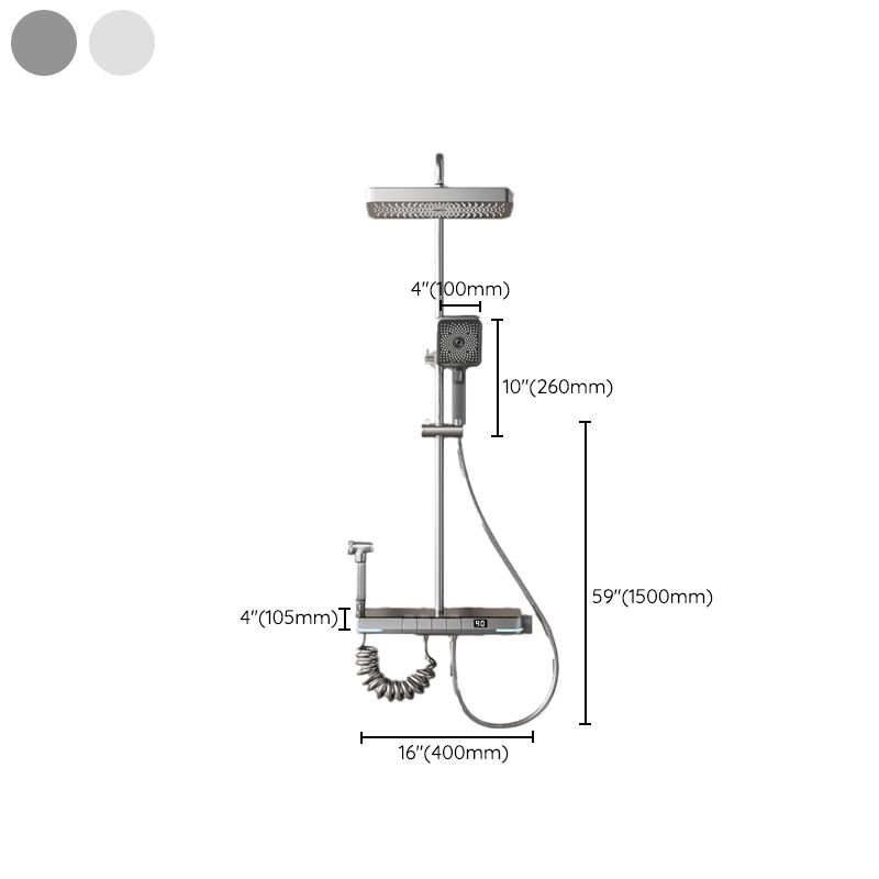 Modern Shower System Brass Slide Bar Included Wall Mounted Shower Set Clearhalo 'Bathroom Remodel & Bathroom Fixtures' 'Home Improvement' 'home_improvement' 'home_improvement_shower_faucets' 'Shower Faucets & Systems' 'shower_faucets' 'Showers & Bathtubs Plumbing' 'Showers & Bathtubs' 1200x1200_22eb5705-5f2d-41e3-83fa-6ac97bbc544e