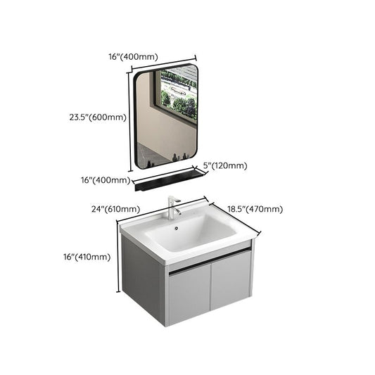 Single Sink Bathroom Vanity Modern Gray Rectangular Bath Vanity Clearhalo 'Bathroom Remodel & Bathroom Fixtures' 'Bathroom Vanities' 'bathroom_vanities' 'Home Improvement' 'home_improvement' 'home_improvement_bathroom_vanities' 1200x1200_22f190e0-9777-493d-90fd-1848bcaf73c2