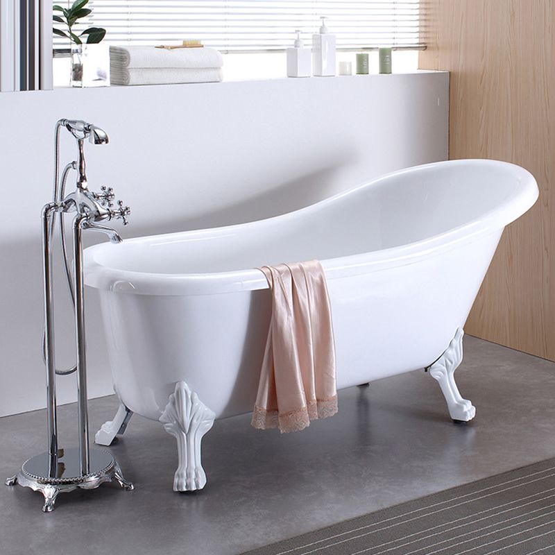 Acrylic Soaking Bathtub Antique Finish Oval Freestanding Bath Tub (Faucet not Included) Clearhalo 'Bathroom Remodel & Bathroom Fixtures' 'Bathtubs' 'Home Improvement' 'home_improvement' 'home_improvement_bathtubs' 'Showers & Bathtubs' 1200x1200_22f7eab4-a87a-4f4c-a999-2b825826a4cf