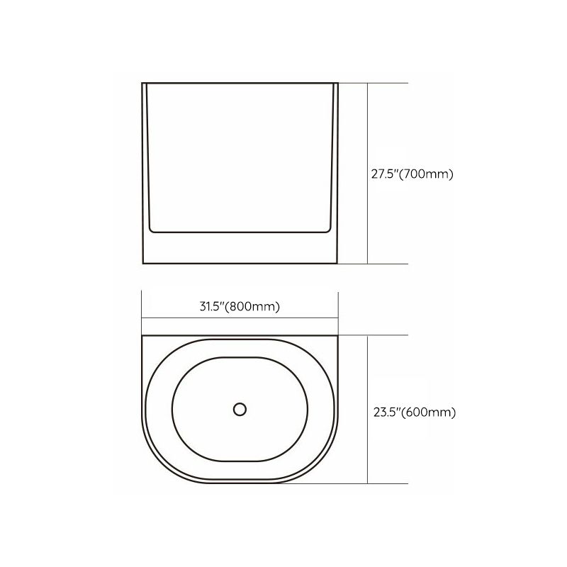 Modern Style Acrylic Soaking Bathtub Oval Back to Wall Bathtub in White Clearhalo 'Bathroom Remodel & Bathroom Fixtures' 'Bathtubs' 'Home Improvement' 'home_improvement' 'home_improvement_bathtubs' 'Showers & Bathtubs' 1200x1200_22fc714c-a937-44dc-ae00-f8217b9db4af