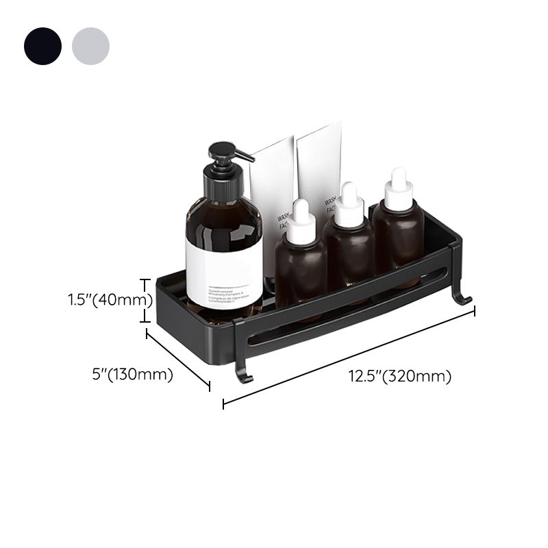 Modern Bath Hardware Set Bath Shelf Silver/Black Bathroom Accessory Kit Clearhalo 'Bathroom Hardware Sets' 'Bathroom Hardware' 'Bathroom Remodel & Bathroom Fixtures' 'bathroom_hardware_sets' 'Home Improvement' 'home_improvement' 'home_improvement_bathroom_hardware_sets' 1200x1200_22fc8592-0cbc-44cd-bea9-fe2bee0e5773