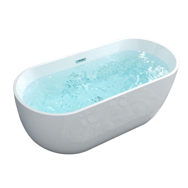 Acrylic Oval Freestanding Bath Soaking 23.23-inch Tall Bathtub in White Clearhalo 'Bathroom Remodel & Bathroom Fixtures' 'Bathtubs' 'Home Improvement' 'home_improvement' 'home_improvement_bathtubs' 'Showers & Bathtubs' 1200x1200_233eda79-c03c-43e2-91d0-af47336ac6be