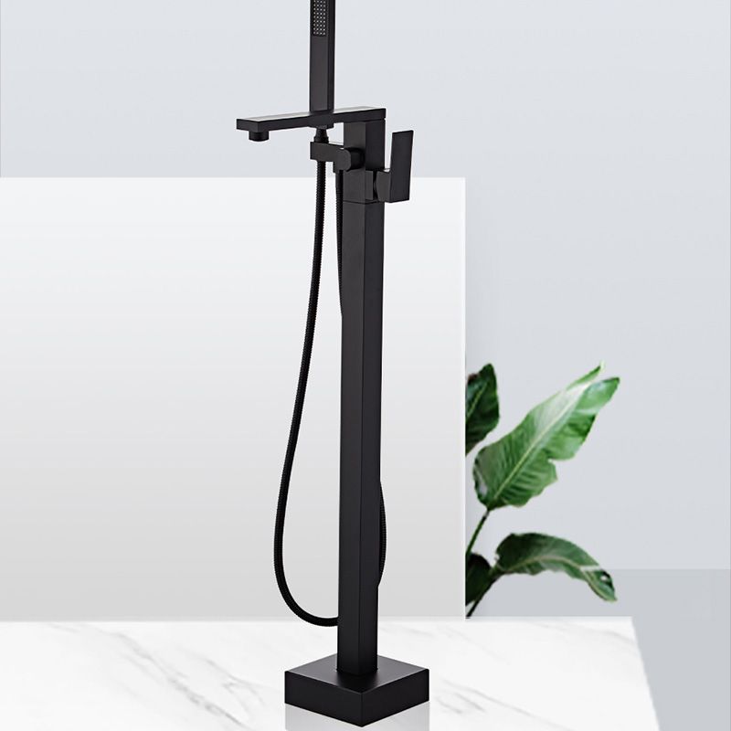 Modern Floor Mounted Freestanding Faucet 1-Handle Fixed Bath Filler Trim Clearhalo 'Bathroom Remodel & Bathroom Fixtures' 'Bathtub Faucets' 'bathtub_faucets' 'Home Improvement' 'home_improvement' 'home_improvement_bathtub_faucets' 1200x1200_2349f63c-e1da-49a5-8d7c-5cbe76d6d2aa