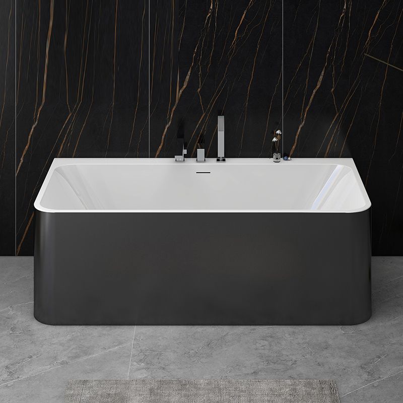 Modern Style Stone Soaking Bathtub Rectangle Back to Wall Bathtub Clearhalo 'Bathroom Remodel & Bathroom Fixtures' 'Bathtubs' 'Home Improvement' 'home_improvement' 'home_improvement_bathtubs' 'Showers & Bathtubs' 1200x1200_235ced56-4f87-4e73-8727-37a44864bb7d