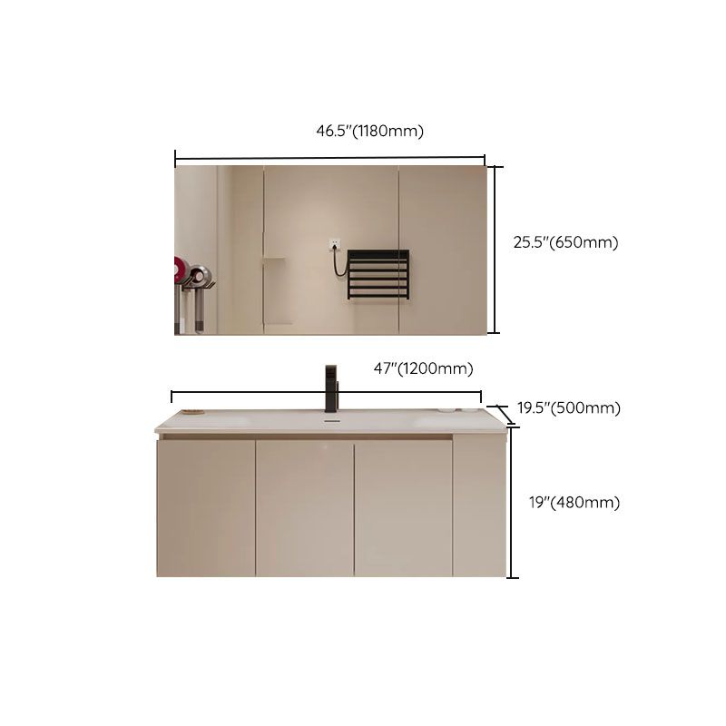 White Wood Wall Mounted Standard Modern Open Console with Sink Set Clearhalo 'Bathroom Remodel & Bathroom Fixtures' 'Bathroom Vanities' 'bathroom_vanities' 'Home Improvement' 'home_improvement' 'home_improvement_bathroom_vanities' 1200x1200_23851e11-380d-420a-984a-6da2660e6cc8