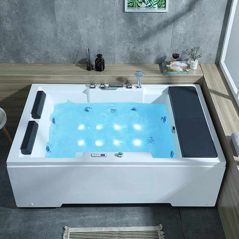 Modern Style Acrylic Rectangular Bath Tub White Tub with Internal Drain Clearhalo 'Bathroom Remodel & Bathroom Fixtures' 'Bathtubs' 'Home Improvement' 'home_improvement' 'home_improvement_bathtubs' 'Showers & Bathtubs' 1200x1200_238d5993-f1ab-43f3-b8d8-729dd3154e01