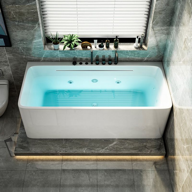 Modern Rectangular Alcove Bath Tub Acrylic Bath Tub for Home Clearhalo 'Bathroom Remodel & Bathroom Fixtures' 'Bathtubs' 'Home Improvement' 'home_improvement' 'home_improvement_bathtubs' 'Showers & Bathtubs' 1200x1200_239b5c92-68f7-4b4e-ac9a-8fbadead415a