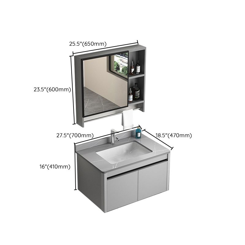 Single Sink Bathroom Vanity Modern Gray Rectangular Bath Vanity Clearhalo 'Bathroom Remodel & Bathroom Fixtures' 'Bathroom Vanities' 'bathroom_vanities' 'Home Improvement' 'home_improvement' 'home_improvement_bathroom_vanities' 1200x1200_23c99842-acb1-48a0-a3fc-dcf746ef7286