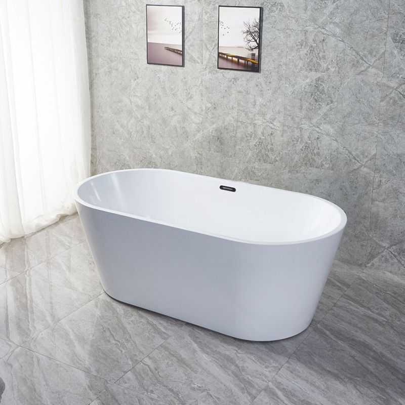 White Oval Bath Tub for Bathroom Soaking Stand Alone Tub with Drain Clearhalo 'Bathroom Remodel & Bathroom Fixtures' 'Bathtubs' 'Home Improvement' 'home_improvement' 'home_improvement_bathtubs' 'Showers & Bathtubs' 1200x1200_23d3a718-5274-43d6-9e41-0072db5ca172