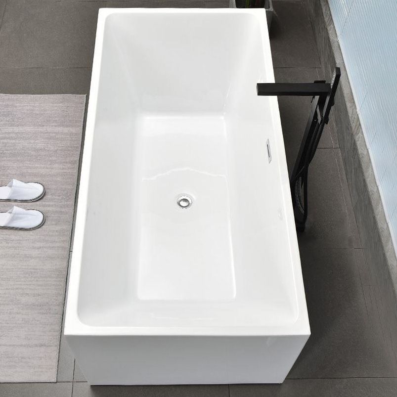 Back to Wall Bath Rectangular Antique Finish Soaking Modern Bath Tub Clearhalo 'Bathroom Remodel & Bathroom Fixtures' 'Bathtubs' 'Home Improvement' 'home_improvement' 'home_improvement_bathtubs' 'Showers & Bathtubs' 1200x1200_23dc2554-9bc9-47f7-8508-00dabaee8a57