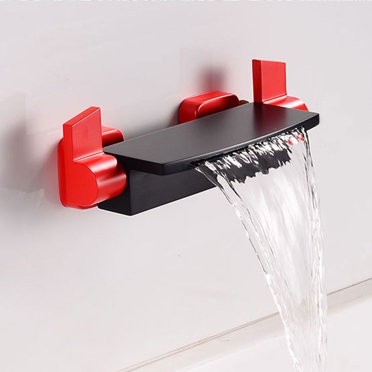 Contemporary Metal Bathtub Faucet Double-Handle Bathroom Faucet Clearhalo 'Bathroom Remodel & Bathroom Fixtures' 'Bathtub Faucets' 'bathtub_faucets' 'Home Improvement' 'home_improvement' 'home_improvement_bathtub_faucets' 1200x1200_23dfa144-d965-46e2-80f9-fcb247f7b7f7