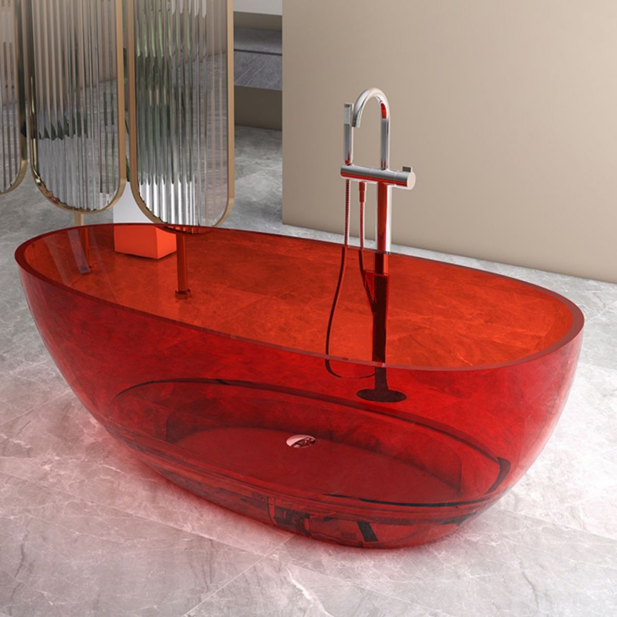 Modern Style Transparent Bathtub Oval Freestanding Bathtub for Bathroom Clearhalo 'Bathroom Remodel & Bathroom Fixtures' 'Bathtubs' 'Home Improvement' 'home_improvement' 'home_improvement_bathtubs' 'Showers & Bathtubs' 1200x1200_23e2177e-e103-4be1-b2bd-3cd3b1f03d09