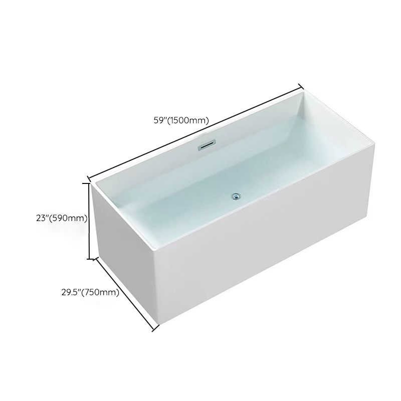 Modern Freestanding Soaking Bathtub Rectangle Acrylic Bathtub in White Clearhalo 'Bathroom Remodel & Bathroom Fixtures' 'Bathtubs' 'Home Improvement' 'home_improvement' 'home_improvement_bathtubs' 'Showers & Bathtubs' 1200x1200_23f42030-5e50-464e-9c07-6d9fb4ba49d5