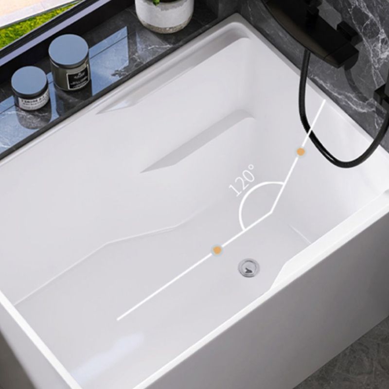 Modern Style Acrylic Soaking Bathtub Rectangle Back to Wall Bathtub Clearhalo 'Bathroom Remodel & Bathroom Fixtures' 'Bathtubs' 'Home Improvement' 'home_improvement' 'home_improvement_bathtubs' 'Showers & Bathtubs' 1200x1200_23fa7064-b569-4dbb-a940-f4398189bc30