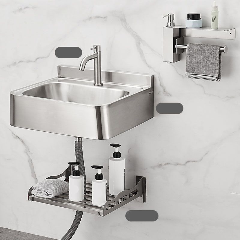 Contemporary Bathroom Sink with Pop-Up Drain Metal Rectangular Wall Mount Bathroom Sink Clearhalo 'Bathroom Remodel & Bathroom Fixtures' 'Bathroom Sinks & Faucet Components' 'Bathroom Sinks' 'bathroom_sink' 'Home Improvement' 'home_improvement' 'home_improvement_bathroom_sink' 1200x1200_2406ed61-e40c-4616-9479-2a528cce3137