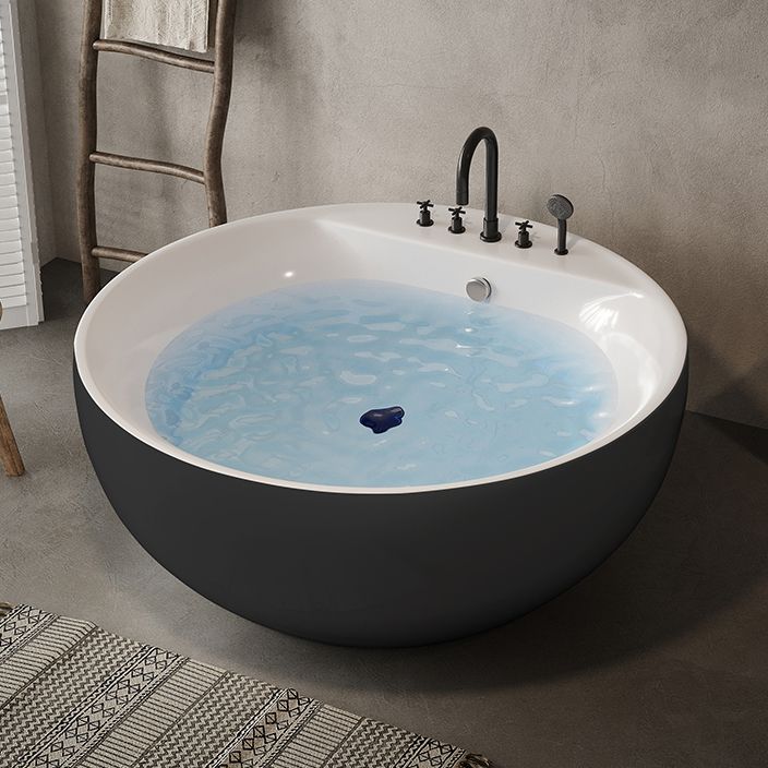 Soaking Antique Finish Round Bathtub Stand Alone Modern Bath Tub Clearhalo 'Bathroom Remodel & Bathroom Fixtures' 'Bathtubs' 'Home Improvement' 'home_improvement' 'home_improvement_bathtubs' 'Showers & Bathtubs' 1200x1200_240bce3c-d617-4718-ae4d-14f845ea0a97