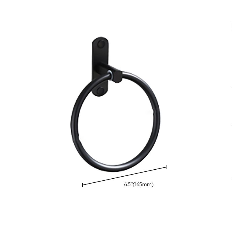 Contemporary Bathroom Accessory Set Black Finish Robe Hooks/Towel Ring Bar Clearhalo 'Bathroom Hardware Sets' 'Bathroom Hardware' 'Bathroom Remodel & Bathroom Fixtures' 'bathroom_hardware_sets' 'Home Improvement' 'home_improvement' 'home_improvement_bathroom_hardware_sets' 1200x1200_240fa8a7-0d92-4eab-bfa6-27bb418d857d