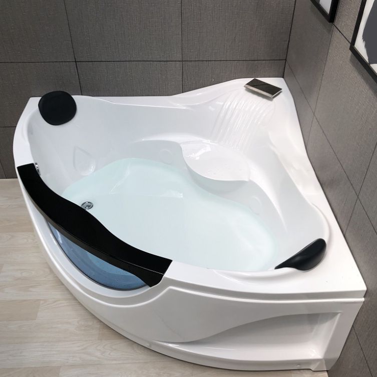 Modern Corner Bathtub Acrylic Soaking White Back to Wall Bathtub Clearhalo 'Bathroom Remodel & Bathroom Fixtures' 'Bathtubs' 'Home Improvement' 'home_improvement' 'home_improvement_bathtubs' 'Showers & Bathtubs' 1200x1200_240fc370-843a-4b16-9f11-2d5a6085f2e4