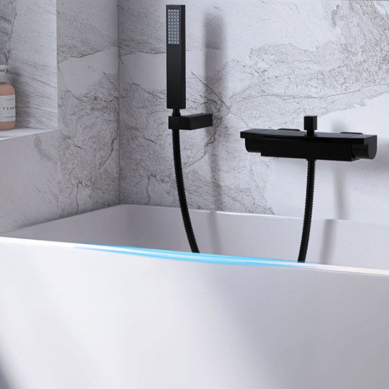 Modern Style Freestanding Bath Tub Rectangular Acrylic Soaking Bathtub in White Clearhalo 'Bathroom Remodel & Bathroom Fixtures' 'Bathtubs' 'Home Improvement' 'home_improvement' 'home_improvement_bathtubs' 'Showers & Bathtubs' 1200x1200_24185a3b-ebef-4070-bd09-da5d53279a1c