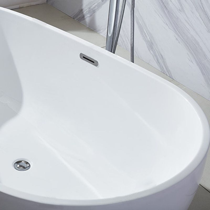 Modern Soaking Bathtub Oval with Drain Acrylic Freestanding Bath Tub Clearhalo 'Bathroom Remodel & Bathroom Fixtures' 'Bathtubs' 'Home Improvement' 'home_improvement' 'home_improvement_bathtubs' 'Showers & Bathtubs' 1200x1200_2426d02f-cb13-4ad7-be8b-c1239ae71a7f