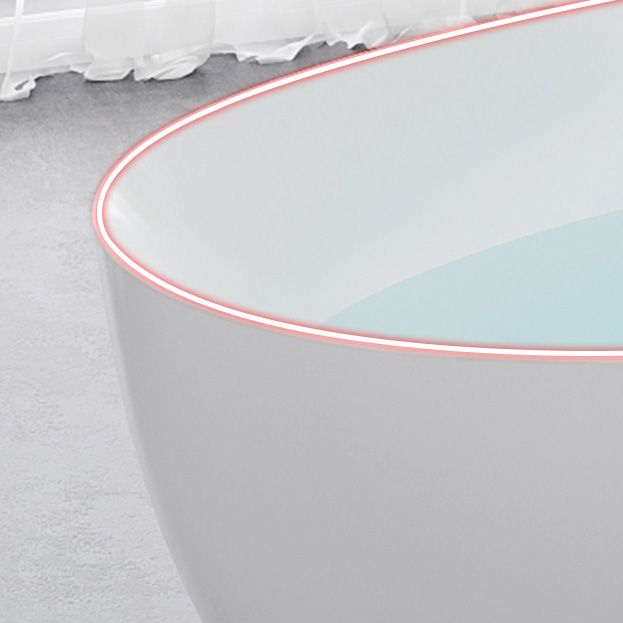 Oval Stand Alone Bath Acrylic Soaking White Modern Back to Wall Bathtub Clearhalo 'Bathroom Remodel & Bathroom Fixtures' 'Bathtubs' 'Home Improvement' 'home_improvement' 'home_improvement_bathtubs' 'Showers & Bathtubs' 1200x1200_243337c6-817e-4a46-a7b5-138b3dd322b8