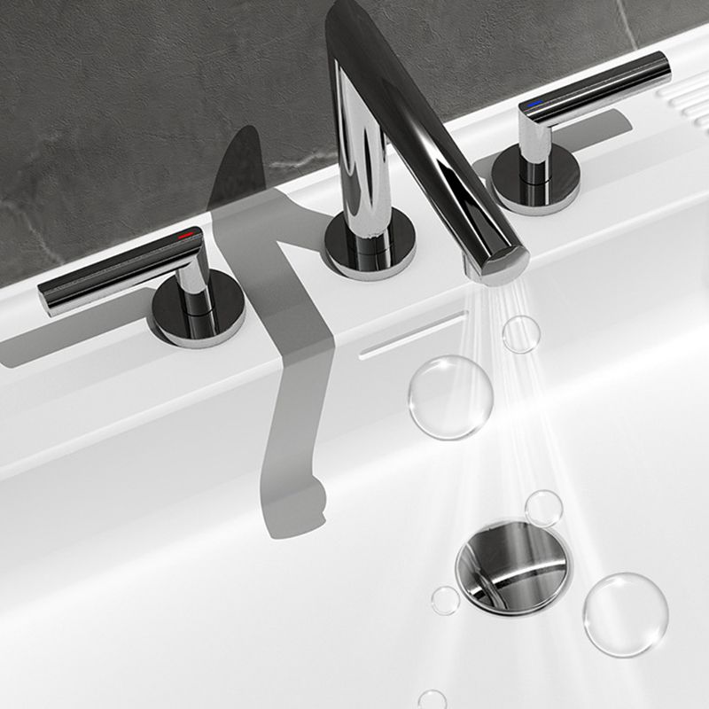 Glam 2-Handle Bathroom Sink Faucet with Low Arc Widespread Bathroom Sink Faucet Clearhalo 'Bathroom Remodel & Bathroom Fixtures' 'Bathroom Sink Faucets' 'Bathroom Sinks & Faucet Components' 'bathroom_sink_faucets' 'Home Improvement' 'home_improvement' 'home_improvement_bathroom_sink_faucets' 1200x1200_245f0730-f833-4996-99ec-68d6619debad