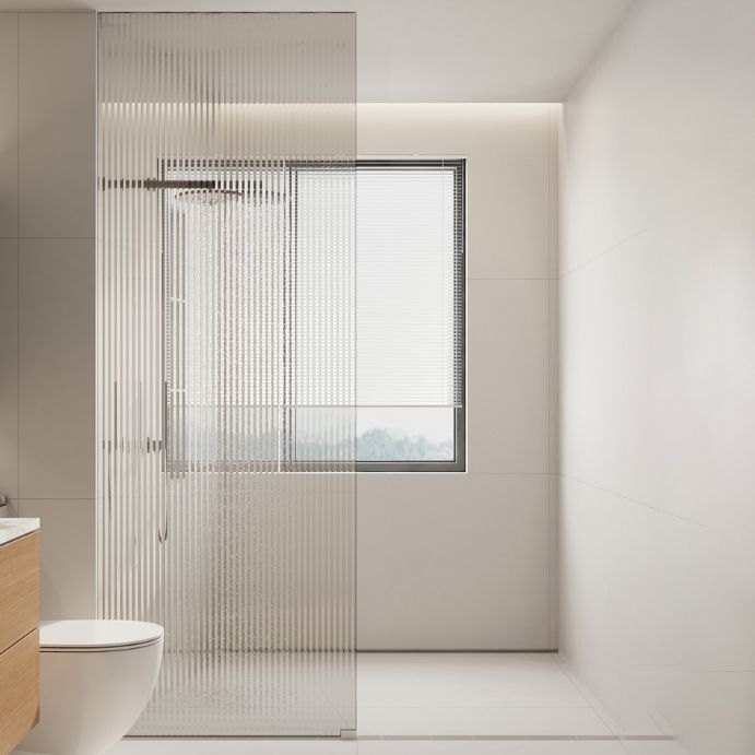 Single Fixed Shower Screen Frameless Half Partition Shower Bath Screen Clearhalo 'Bathroom Remodel & Bathroom Fixtures' 'Home Improvement' 'home_improvement' 'home_improvement_shower_tub_doors' 'Shower and Tub Doors' 'shower_tub_doors' 'Showers & Bathtubs' 1200x1200_2476c422-f689-4a47-b17e-8efb4a4b19ad