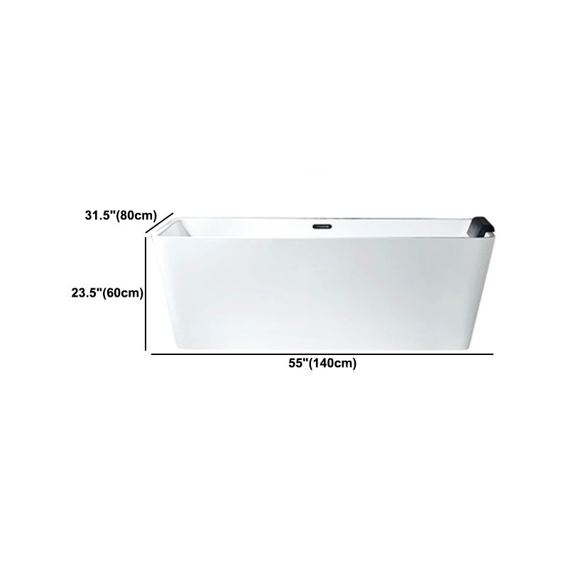 Modern Acrylic Home Bathtub Rectangular Freestanding Bath Tub in White Clearhalo 'Bathroom Remodel & Bathroom Fixtures' 'Bathtubs' 'Home Improvement' 'home_improvement' 'home_improvement_bathtubs' 'Showers & Bathtubs' 1200x1200_2489dc09-43ea-4df1-b599-19eda995345f