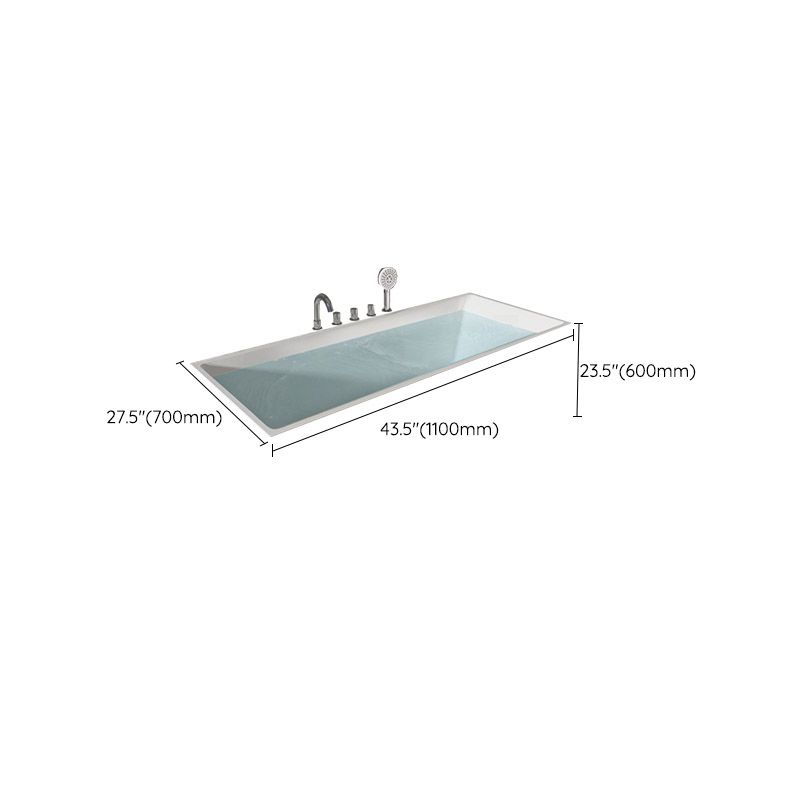 Modern Acrylic Embedded Bathtub Rectangle with Drain Bath Tub and Overflow Hole Clearhalo 'Bathroom Remodel & Bathroom Fixtures' 'Bathtubs' 'Home Improvement' 'home_improvement' 'home_improvement_bathtubs' 'Showers & Bathtubs' 1200x1200_24c6e80d-5392-474b-9ae4-9f56f07e8520