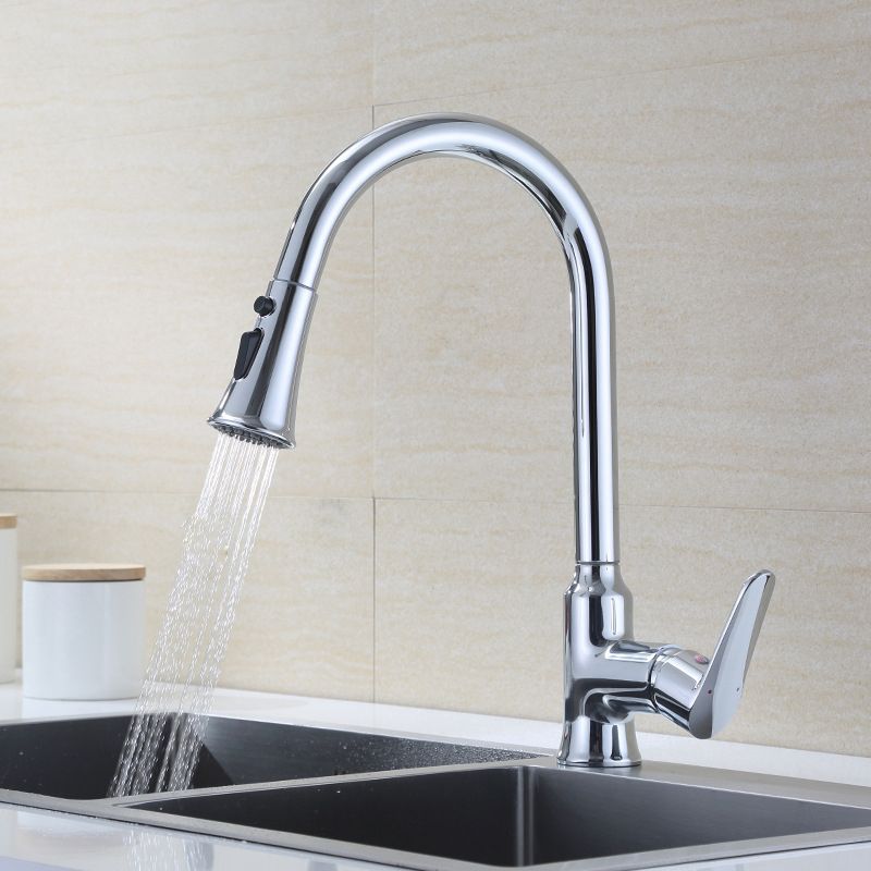 Modern Kitchen Faucet Single Handle Water Faucet with Pull out Sprayer Clearhalo 'Home Improvement' 'home_improvement' 'home_improvement_kitchen_faucets' 'Kitchen Faucets' 'Kitchen Remodel & Kitchen Fixtures' 'Kitchen Sinks & Faucet Components' 'kitchen_faucets' 1200x1200_24c70ec8-5737-49d7-aa92-ff167b2eaef1