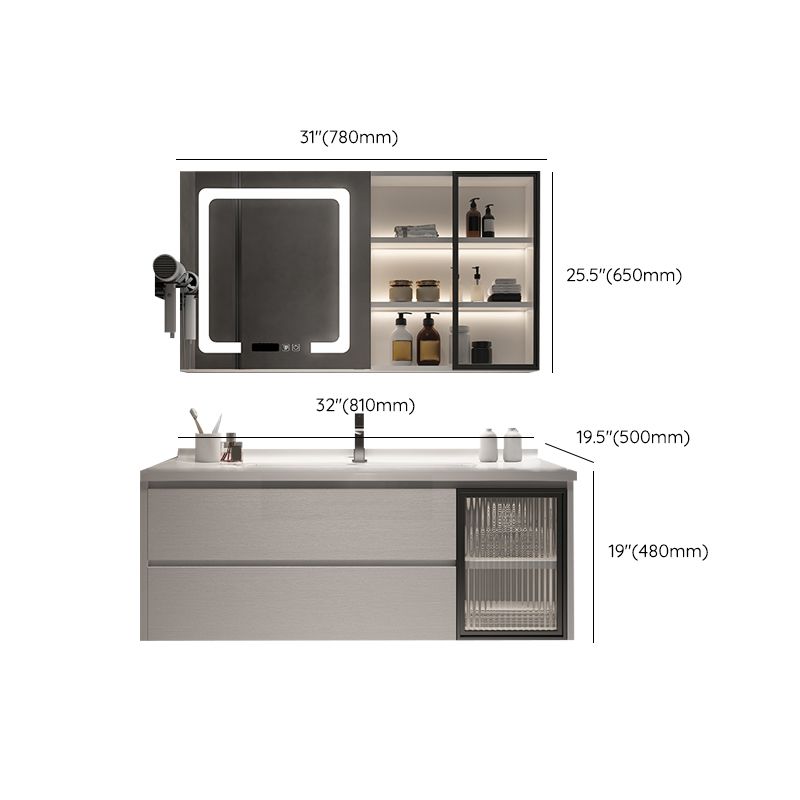 Rectangular Bathroom Vanity Single Sink White Wall-Mounted 2 Soft Close Drawers Vanity Clearhalo 'Bathroom Remodel & Bathroom Fixtures' 'Bathroom Vanities' 'bathroom_vanities' 'Home Improvement' 'home_improvement' 'home_improvement_bathroom_vanities' 1200x1200_24d4d3ad-ad0d-486a-9873-997b4ab585f8