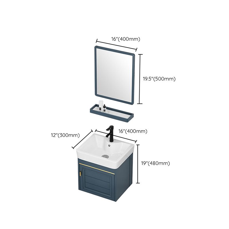 Wall Mounted Vanity Mirror Metal Frame 2 Doors Rectangular Single Sink Bath Vanity Clearhalo 'Bathroom Remodel & Bathroom Fixtures' 'Bathroom Vanities' 'bathroom_vanities' 'Home Improvement' 'home_improvement' 'home_improvement_bathroom_vanities' 1200x1200_24dae54d-f77e-4bbe-a2eb-a4431a34b700