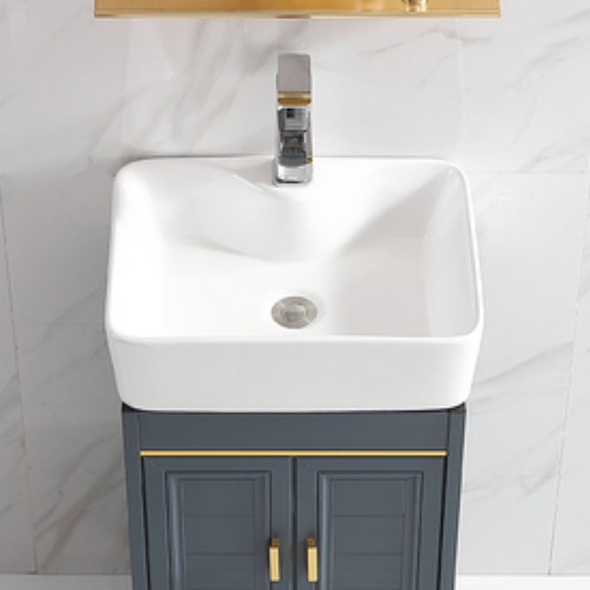 Glam Single Bathroom Vanity Blue Ceramic Top Rectangular Bath Vanity Clearhalo 'Bathroom Remodel & Bathroom Fixtures' 'Bathroom Vanities' 'bathroom_vanities' 'Home Improvement' 'home_improvement' 'home_improvement_bathroom_vanities' 1200x1200_24e865de-74ad-4b5d-9c0e-81d5ad3cd1a9