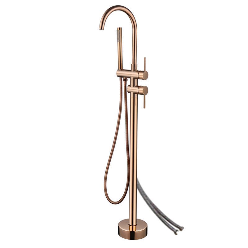 Floor Mounted Metal Freestanding Tub Filler High Arc Freestanding Faucet Clearhalo 'Bathroom Remodel & Bathroom Fixtures' 'Bathtub Faucets' 'bathtub_faucets' 'Home Improvement' 'home_improvement' 'home_improvement_bathtub_faucets' 1200x1200_24fb9e03-b581-4853-af8a-57cd69f21538