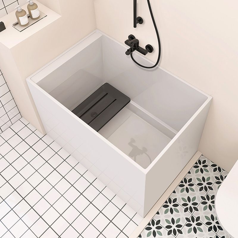 Back to Wall Freestanding Bathtub Modern Rectangular Acrylic Bathtub Clearhalo 'Bathroom Remodel & Bathroom Fixtures' 'Bathtubs' 'Home Improvement' 'home_improvement' 'home_improvement_bathtubs' 'Showers & Bathtubs' 1200x1200_2506b095-5388-4542-9763-8fb5386aeac9