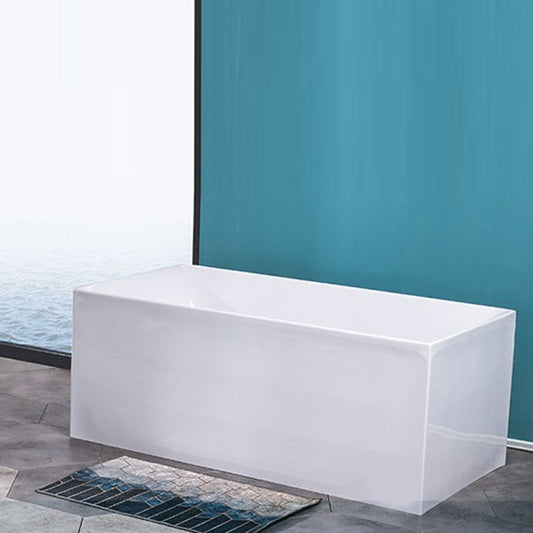 Modern Acrylic Freestanding Back to Wall Bathtub Soaking Rectangular Bath Tub Clearhalo 'Bathroom Remodel & Bathroom Fixtures' 'Bathtubs' 'Home Improvement' 'home_improvement' 'home_improvement_bathtubs' 'Showers & Bathtubs' 1200x1200_250fcc4d-957c-41e3-aff3-f4bfe9530a08