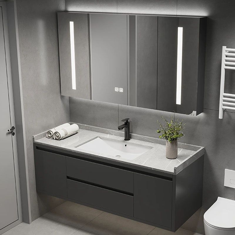 Wall Mount Modern Grey Bath Vanity with Mirror Faucet Sink for Bathroom Clearhalo 'Bathroom Remodel & Bathroom Fixtures' 'Bathroom Vanities' 'bathroom_vanities' 'Home Improvement' 'home_improvement' 'home_improvement_bathroom_vanities' 1200x1200_251b5c54-83b9-47aa-84ea-2978fa94159e